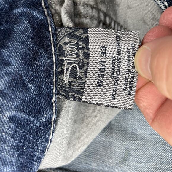 Silver Jeans Suki 17" Women Size 30 Bootcut Blue Distressed 33" Inseam 63-7 - Picture 5 of 9